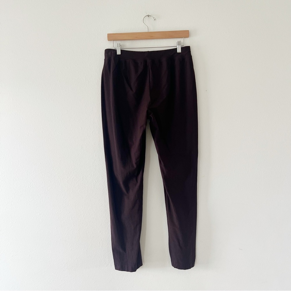 EILEEN FISHER | Slim Crepe Pants in Burgundy Purple | S - Picture 2 of 3